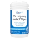 The Pharma-C Company - 70% Isopropyl Alcohol Wipes 175 Ct [1 canister] | First Aid Antiseptic Wipe. For Minor Cuts, Scrapes, and Burns. Moisture Locking, Easy Thread Lid.