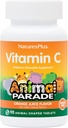 Natures Plus Animal Parad Sugar-Free Детски Витамин C, Natural Orange Juice Flavor - 90 Дъвчащи таблетки с животински форма - Имунна поддръжка - Без глутен - 45 Сервис