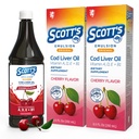 SCOTT'S EMULSION Cod Liver Oil | Cherry | Immune Support | 6.5oz 2-Pk | Omega 3 & vitamins A+D for growth, immunity & bone health, easy-to-take fish oil