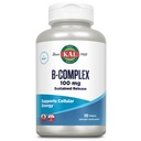 KAL B-100 Complex - Sustained Release Vitamin B Complex - Healthy Energy Support with Natural Base and Fresh Minty Coating - Vegetarian - 60 Day Guarantee - 120 Servings, 120 Tablets