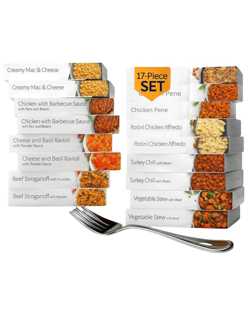HMR Variety Entrée Pack, 17 Ready-to-Eat High Protein Meals | Entrée Variety Pack – Assorted Ready Meals – 17 High-Protein Entrées – 10–20g Protein – Shelf Stable