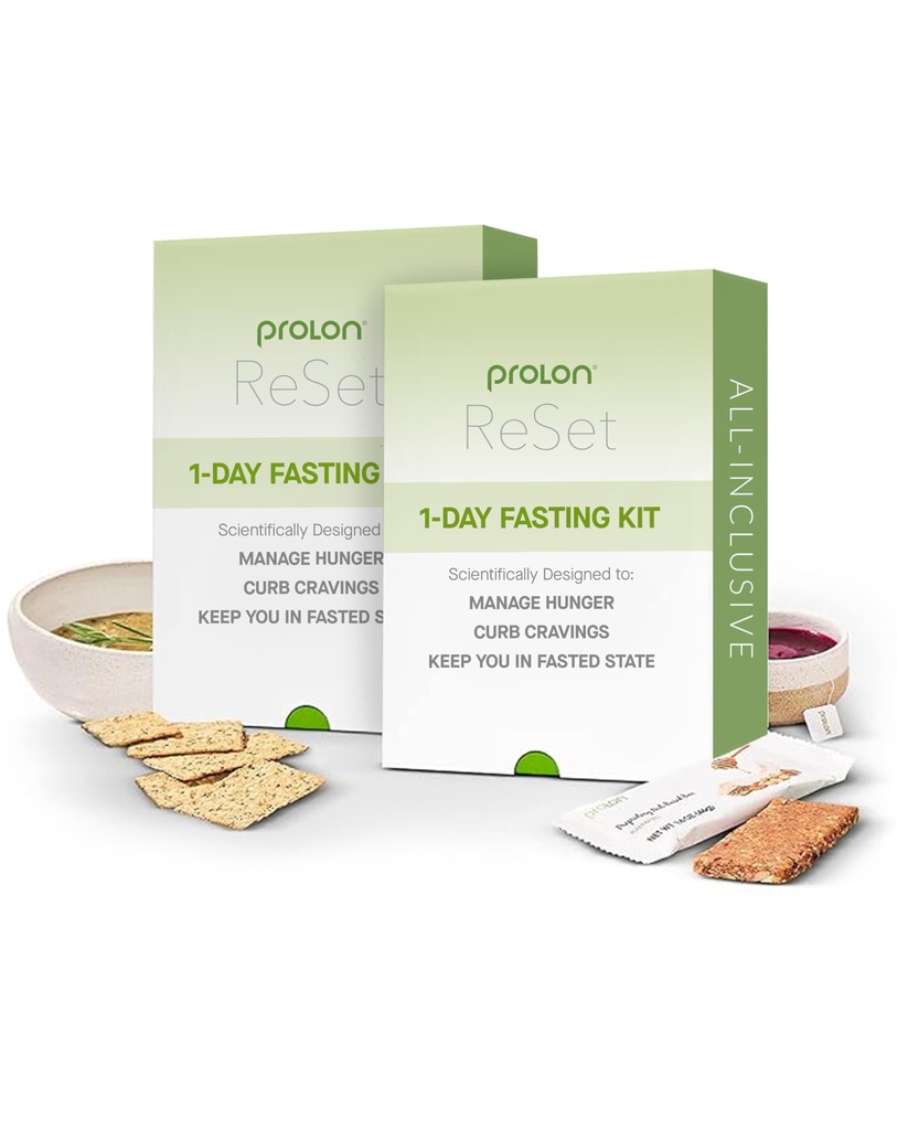 Prolon 1-Day Reset Fasting Kit | Fast with Food | Supports Healthy Aging & Weight Management | Low-Calorie, Plant-Based Meals & Snacks | Developed to Not Break Your Fast (2 Pack)