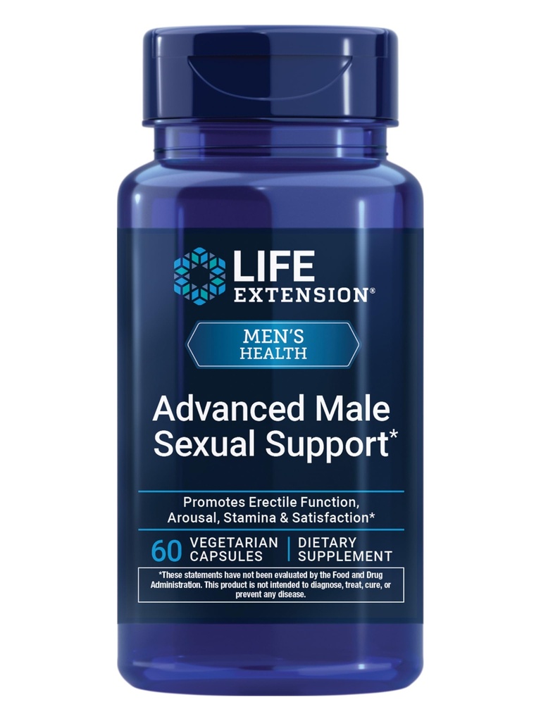 Life Extension Advanced Male Sexual Support, Male Sexual Health, Erectile Function, Stamina, Libido, Gluten Free, Non-GMO, Vegetarian, 60 Capsules