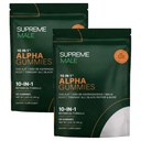 Supreme Male Alpha Gummies, 10 in 1 Men's Vitality Gummies with Shilajit, Tongkat Ali, Maca Root & Ashwagandha, Daily Energy & Stamina Support, Herbal Supplement (2Pc)