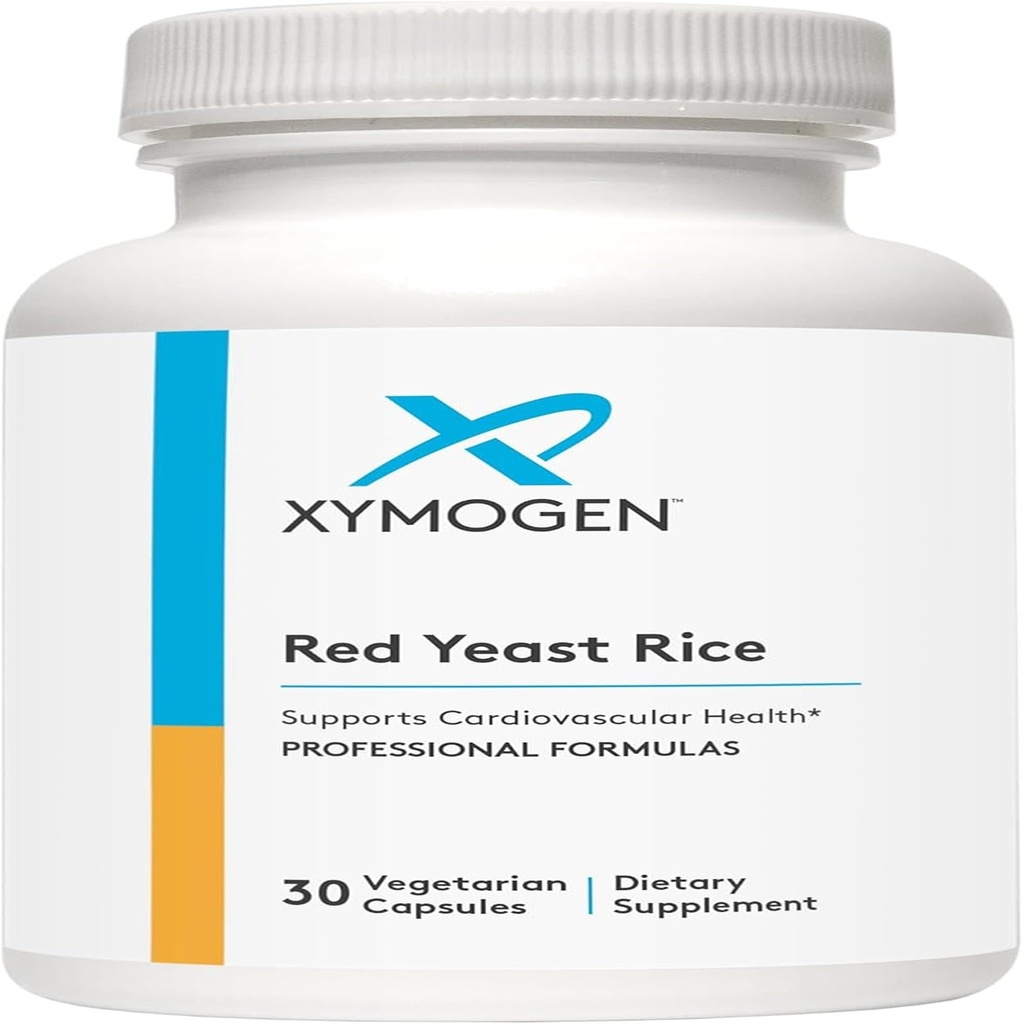 XYMOGEN Red Yeast Rice, 30 Capsules | Heart Health and Cardiovascular Support, Maintain Healthy Blood Lipid and Cholesterol Levels, Monacolin K and Citrinin-Free