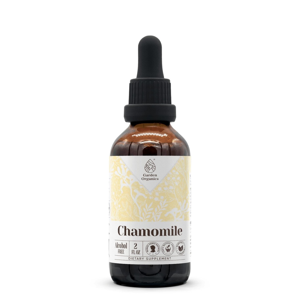 Chamomile Alcohol-Free Natural Tincture Extract, Immune System Booster, Liquid Drops Made from 100% Chamomile (Matricaria recutita) Dried Flower (2 fl oz)