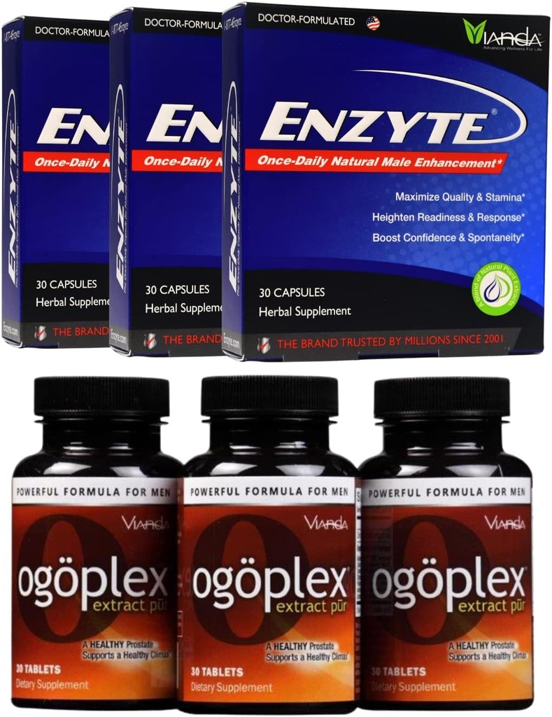 Enzyte + Ogoplex Bundle | Natural Male Enhancement + Prostate ' Climax Enhancement - 90 Day Supply of each Brand