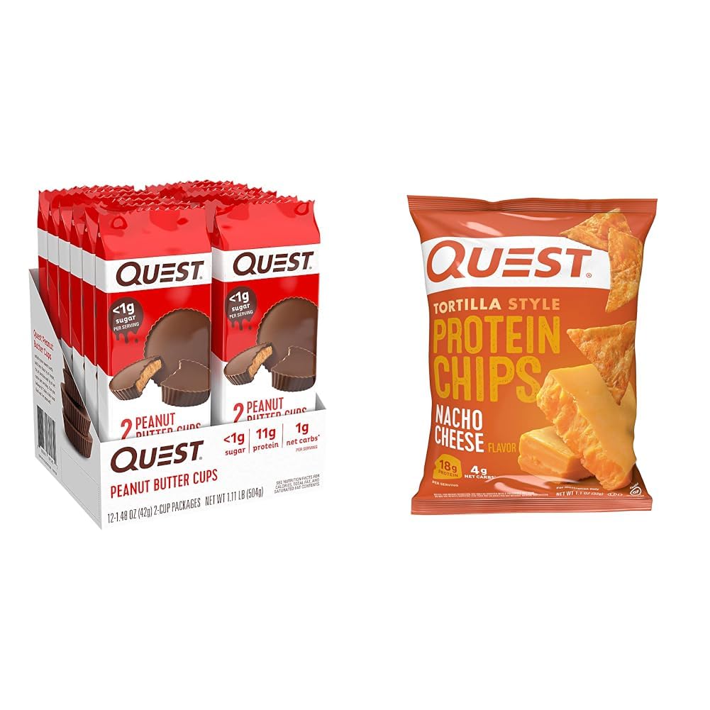 Quest Nutrition High Protein Low Carb & Tortilla Style Protein Chips, Low Carb, Nacho Cheese 1.1 Ounce (Pack of 12)