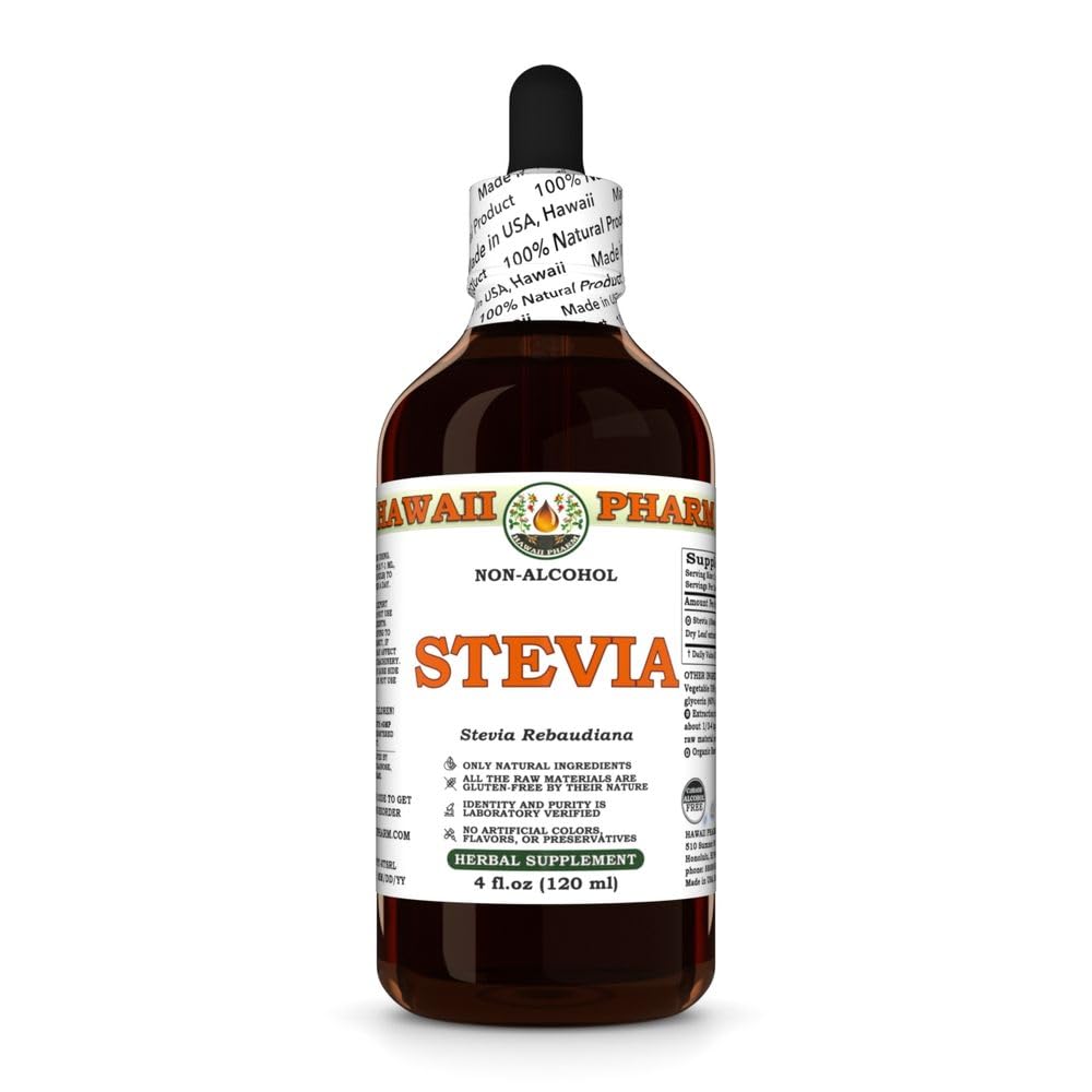 Stevia (Stevia Rebaudiana) Dry Leaf Glycerite, All Natural, Vegan, Lab Tested Alcohol-Free Liquid Extract - 4 fl.oz