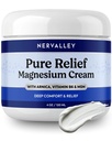 Pure Relief Magnesium Cream - Dead Sea Magnesium Lotion with MSM & Arnica | with MSM, Arnica & Vitamin B6, Soothing Topical Cream For Feet, Legs & Hands, For Nerve Pain, Fast-Absorbing, 4 Oz