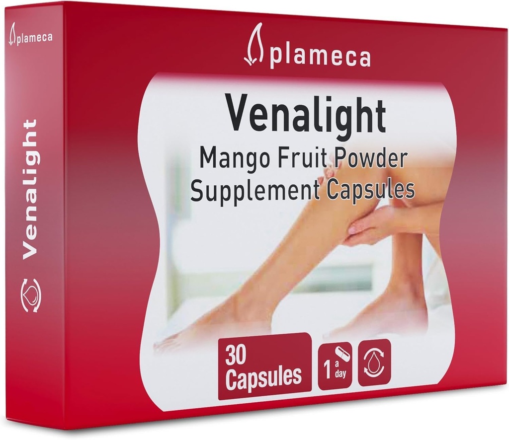 Plameca Venalight Vein Support & krvni cirkulacija dopolnilo – Boost mikrocirkulacija v 6 urah – Konjski kostanj, Mesarjeva metlica za pajkove vene, zdravje nog in nemirnih nog Relief - 30 CT