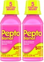 Pepto Bismol Original Liquid 5 Symptom Medicine - Including Upset Stomach and Diarrhea Relief 8 oz (Packaging May Vary) (Pack of 2)