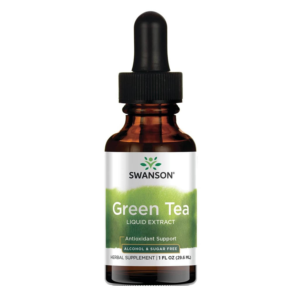 Swanson Green Tea Liquid Extract, 1 fl oz | Alcohol-Free Liquid Extract Holistically Balanced to Maintain the Herb's Components, Perfect for Trouble Swallowing Pills