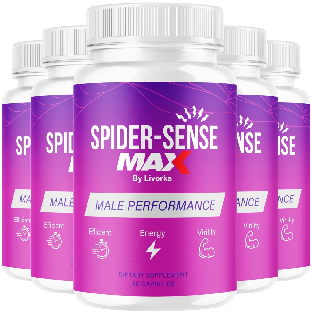 (5 Pack) Spider Sense Max Pills for Men - SpiderSense Max Capsules for Men Advanced Formula 2025, 5 Bottles for 5 Months