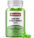 Kava Kava Gummies 1000mg Per Servering, Sleep Support, Natural Lemon Flavor, 60 Vegan Gummies, Stress Relief & Relaxation Supplement