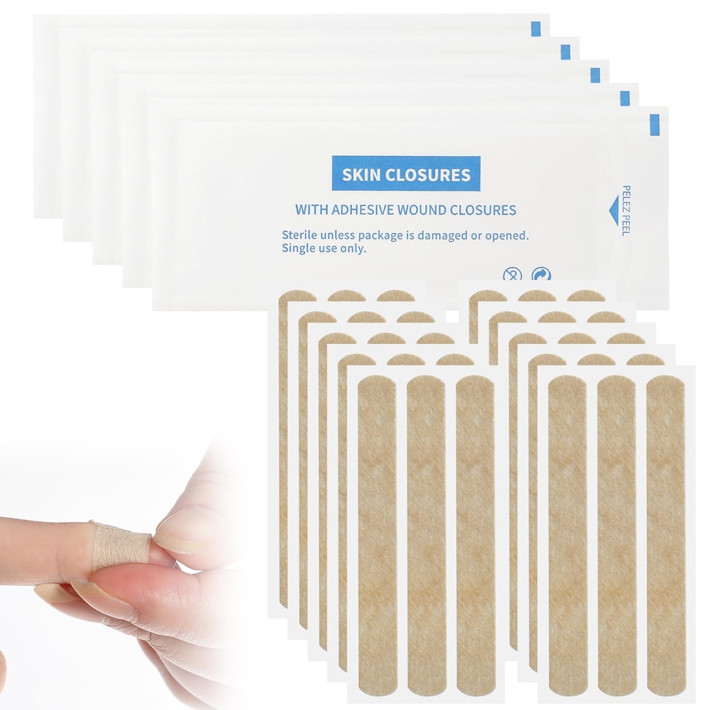 Steri Strips 30 Breathable Wound Closures 0.48" x 4" Adhesive Skin Closure | for Closing Minor Cuts & Wounds