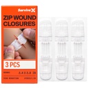 SurviveX Zip Stitch Wound Closures - No Stitches Needed, 3 Pieces | Close wounds without needles or stitches, Non-invasive for sensitive users, Easy to use, Adjustable tension