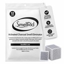 SMELLRID Activated Charcoal Odor Absorber Pads (4"x4") - Pack of 12 | 12 Unscented Adhesive (4"x4") Charcoal Pads for Body Odor, Flatulence & Personal Care Environments