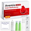 Iron Deficiency Test Kit At-Home, Fast & Accurate Anemia Kit for Adults & Children, Rapid Results in 10 Mins, No Lab Visit Required, Easy to Read, 1 Test