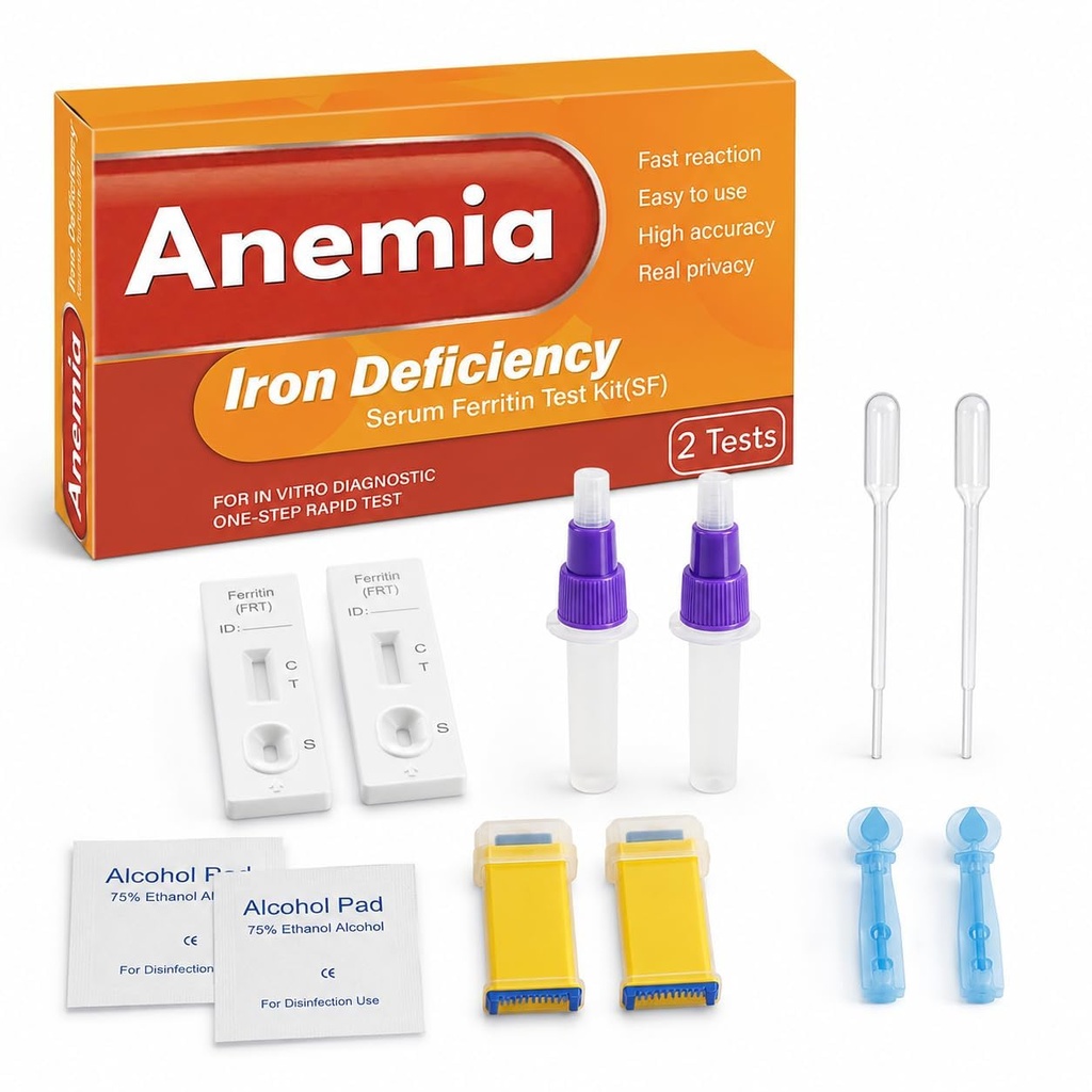 Iron Deficiency Test Kit at Home, Anemia Iron Test Kit | Accurate Results and Quick Response, Suitable for Both， 2 - Pack