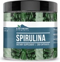 Elementos terrestres Spirulina 200 cápsulas, puras " no diluidas, sin aditivos