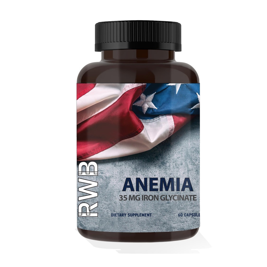 RWB - Anemia 35 MG Iron Glycinate - 60 Capsules