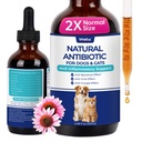 Wellix 120ml Natural Antibiotics for Cats & Dogs, Wound Care & Cold Relief | Natural Herbal Supplement for Wound Care, UTI, Sneezing & Cold Relief – Chicken Flavor Antibiotics for All Cats & Dogs