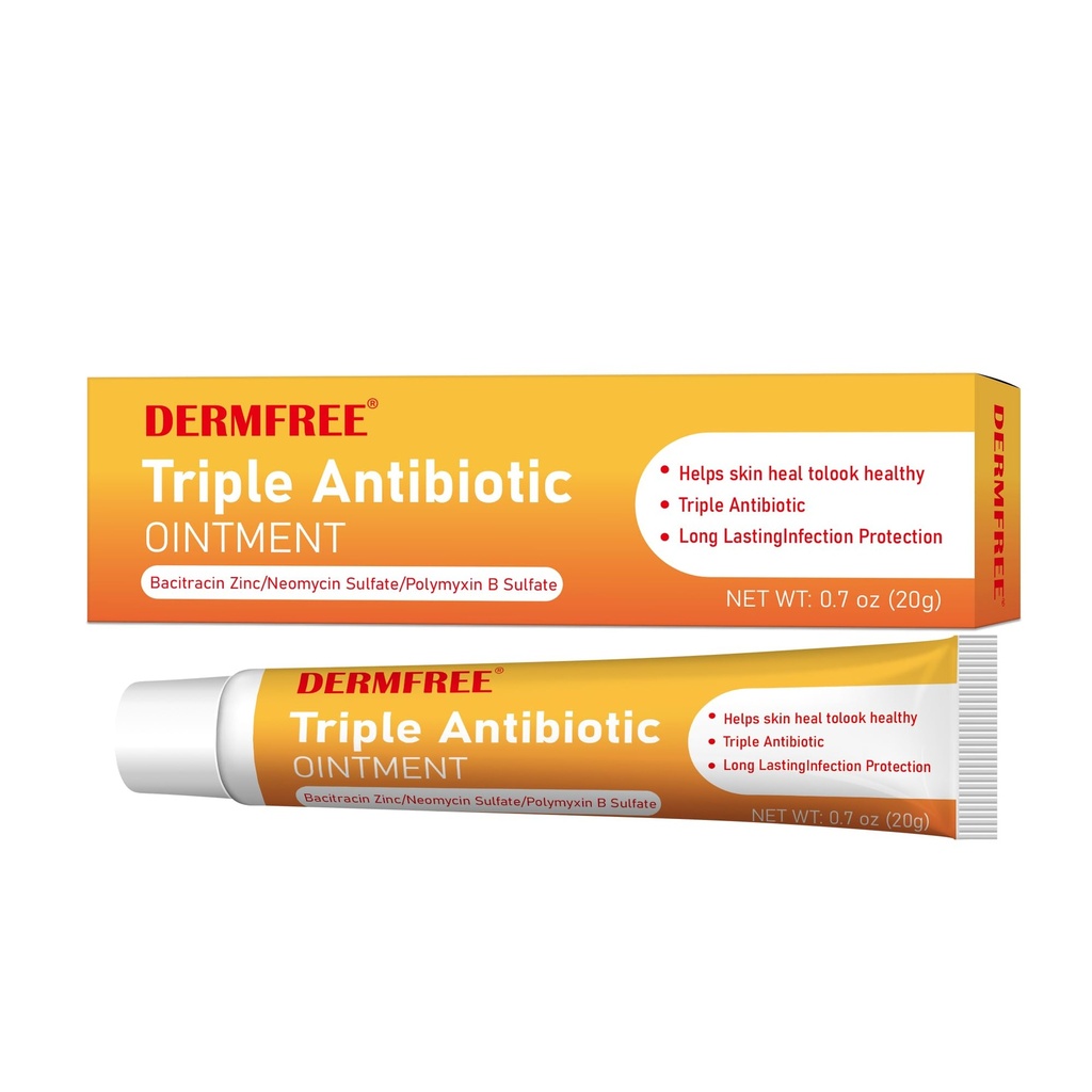 Triple Antibiotic Ointment 0.7oz, Long-Lasting Protection, Max Strength | Non-Stinging Formula, For Cuts & Scrapes & Burns, Promotes Healing, First Aid Essential, Gentle for All Ages