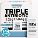 Vive Care Triple Antibiotic Ointment - Topical Antibacterial Cream | Healing & Treating Infection - First Aid Kit Supplies, Wound Care Essential w/Bacitracin, Neomycin & Polymyxin B (144)