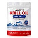 Tiuedu Antarctic Krill Oil Supplement, 2,000mg Per Serving,Rich in Omega-3s EPA, DHA & Astaxanthin,Supports Heart, Joint & Brain Health,Helps Maintain Daily Vitality, 240 Softgels