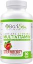 BariSlim Complete Chewable Bariatric Multivitamīnu ar 45 mg dzelzs - Bariatric Multivitamīnu pēcbariatriskās ķirurģijas, ieskaitot kuņģa caurlaidi un kuņģa piedurknes - zemeņu (90 grāvis)