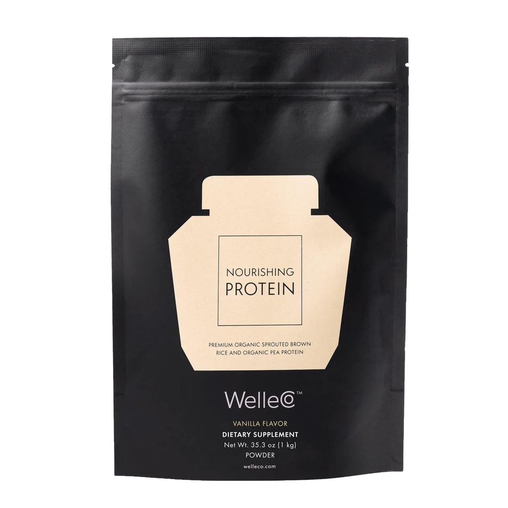 WelleCo Plant-Based Vanilla Protein Powder, Organic Brown, 35.2 Oz | Plant-Protein, Energizing, Recovery-Supporting, Gut-Health, Immune-Supporting, Organic, Complete Amino Acids