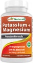 Best Naturals Potassium (99 mg) + Magnesium (210 mg) Per Serving - 120 Capsules - Non-GMO, Gluten-Free