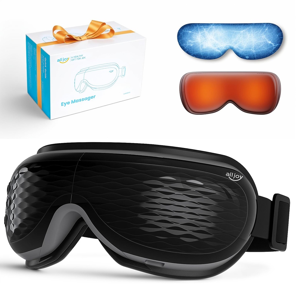 ALLJOY Eye Massager with Heat and Cooling, FSA Eligible HSA | Eye Massager with Removable Gel Mask, Birthday Gifts for Women Men Her Him Eye Care Devices for Migraine, Reduce Dry Eyes