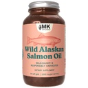 MK Supplements Wild Alaskan Sockeye Salmon Oil, Omega-3 EPA DHA | Tested for heavy metals/rancidity, 90 softgels, EPA and DHA per serving, astaxanthin, vitamins A and D, amber glass
