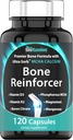 Bone Reinforcer (120 capsule) MCHA Calcium Supplemento con vitamina D3, Magnesio, Vitamina K2, Citrato Borone, Phosphorous MCHA, & Manganese | Potente Bone Supplemento per le donne e gli uomini