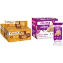 Quest Nutrition Crispy Chocolate Peanut Butter Hero Protein Bar 18g Protein 12 Count and Frosted Cookies Twin Pack Birthday Cake 1g Sugar 16 Cookies