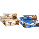 Quest S'mores (12 Count) and Blueberry Muffin (12 Count) Protein Bars Bundle, High Protein, Gluten Free