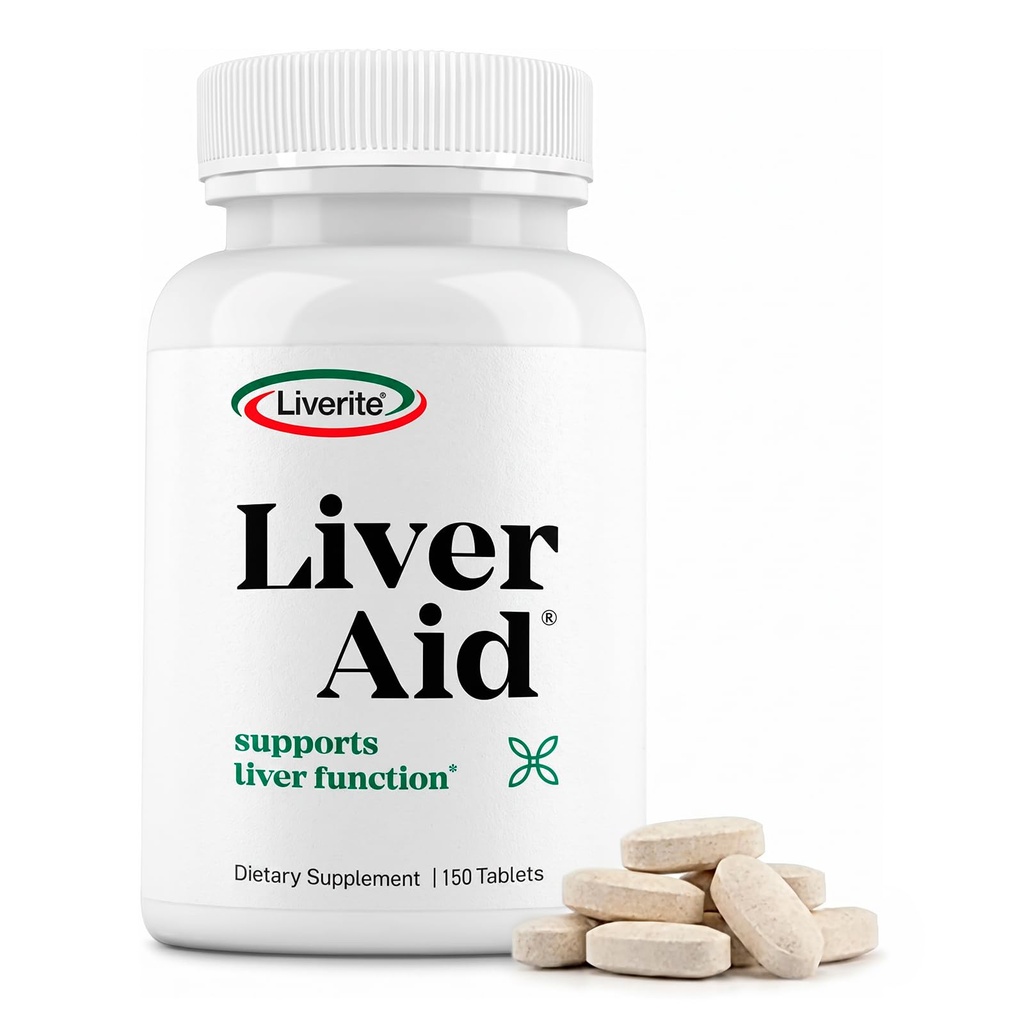 LIVERITE Liver Aid - Liver Support Supplement - 150 Tablets | Science-Based Liver Formula with Choline, Amino Acids, Phosphatidylcholine & Vitamin B12 for Liver Function & Energy Support