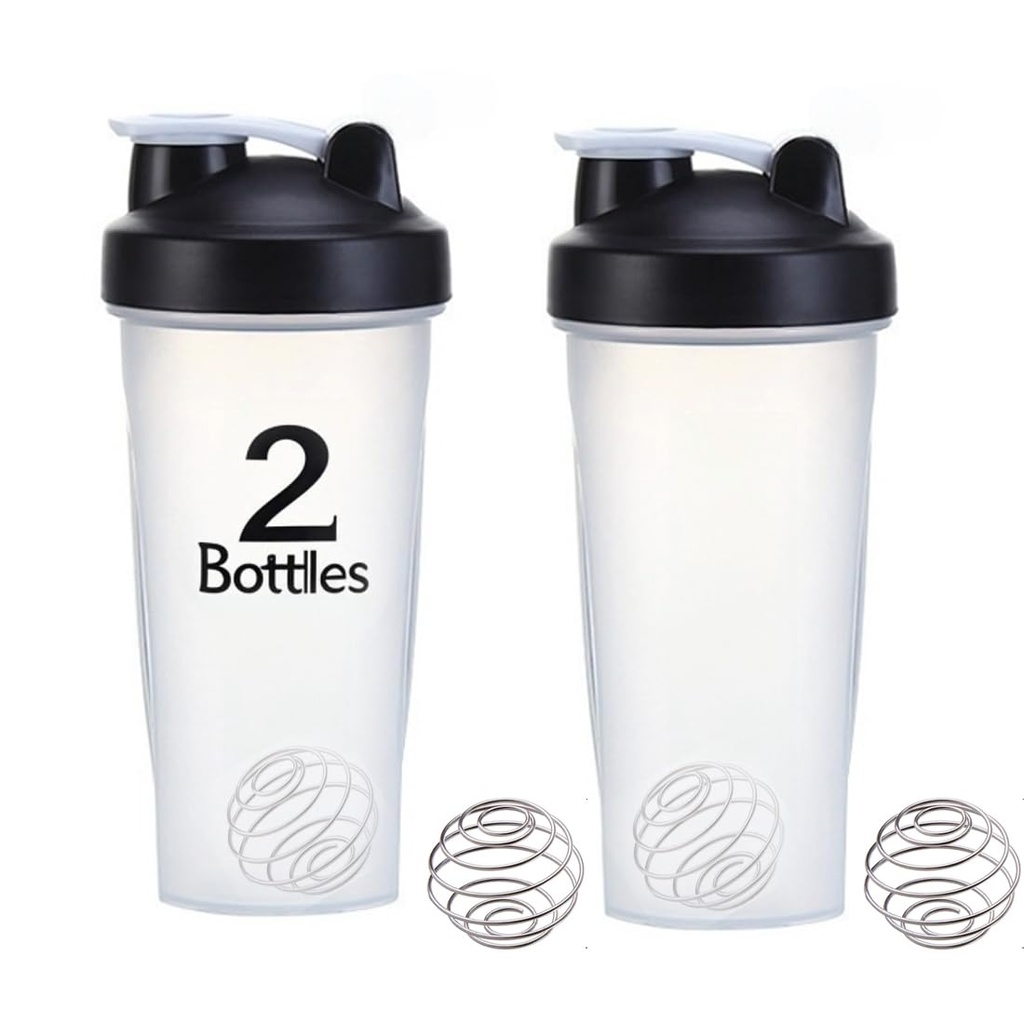 otylzto 2 Pack 28oz Protein Shaker Bottles, BPA-Free, Leakproof Mixing Cups | BPA-free plastic, 28oz capacity, leakproof screw-on lid, stainless steel mixing ball, ideal for protein shakes, value set