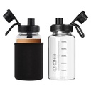 Glass Shaker Bottle, 2 Pack 22oz BPA-Free Odorless Shaker Bottle with 304 Stainless Steel Ball and Removable Cleaning Brush for Fitness Protein Mixes