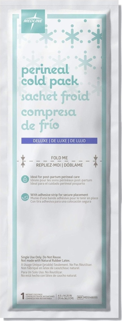 Medline Premium Perineal Cold Packs for Postpartum Care with Adhesive Strip (24 Count) Each Absorbent Pad is 4.5" x 14.25" Perfect for your After Delivery Postpartum Essentials Kit