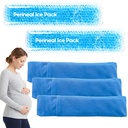 Reusable Perineal Ice Packs for Postpartum & Hemorrhoid Pain Relief, Hot & Cold Pack for Women After Pregnancy, 2 Ice Pack and 3 Cover. (Blue)