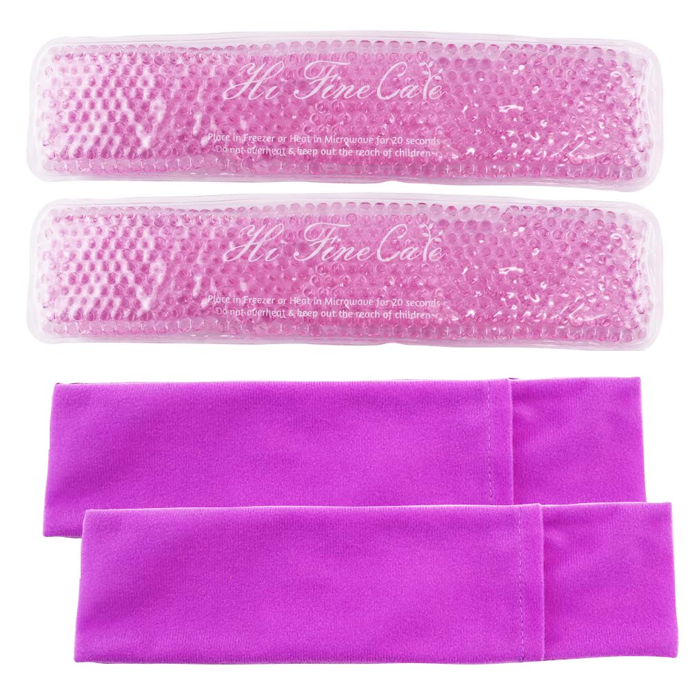 Perineal Cooling Pad, Postpartum Cold Packs Gel Bead Ice Pack Cold Therapy for Women After Pregnancy and Delivery, 2 Ice Pack and 3 Cover (Purple)