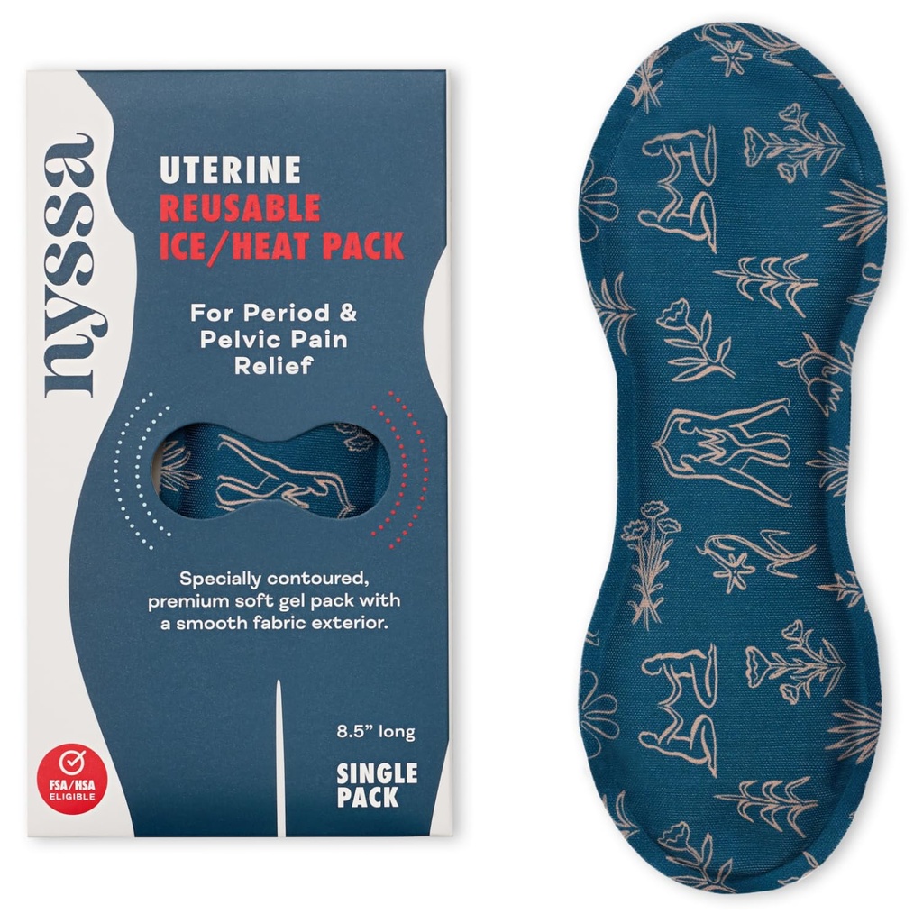 Nyssa Uterine Ice & Heat Pack – Reusable Hot & Cold Therapy for Period, Postpartum, and Endometriosis Relief - Soft, Flexible Gel Pack