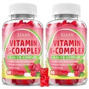Vitamin B Complex Gummies for Women & Men - Vitamin B12, B1, B2, B3, B5, B6, B-Complex Vitamin Supplements for Energy & Immune Support, Sugar-Free/Vegan, Raspberry Flavor 120 Count