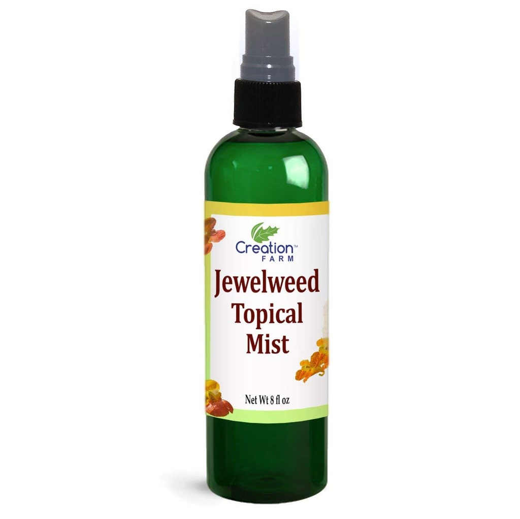 Creation Pharm Jewelweed Spray - Itchy Skin Relief Remedy for Poison Ivy Oak Large 8 OZ Size Use for Skin Allergy,Rash - All Natural Botanical Base of Plant Extracts