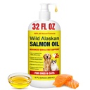 Wild Alaskan Salmon Oil for Dogs & Cats - Pure Liquid Fish Oil Skin Coat Supplement with Omega 3 6 9 Food Topper, Dry Itchy Skin, Supports Joint Heart Brain Immune Health, 32 fl oz