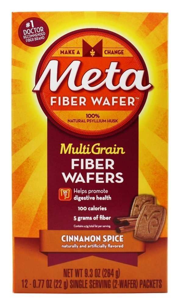Metahucil Metamcil Fiber Wafers Cinnamon 12 ea