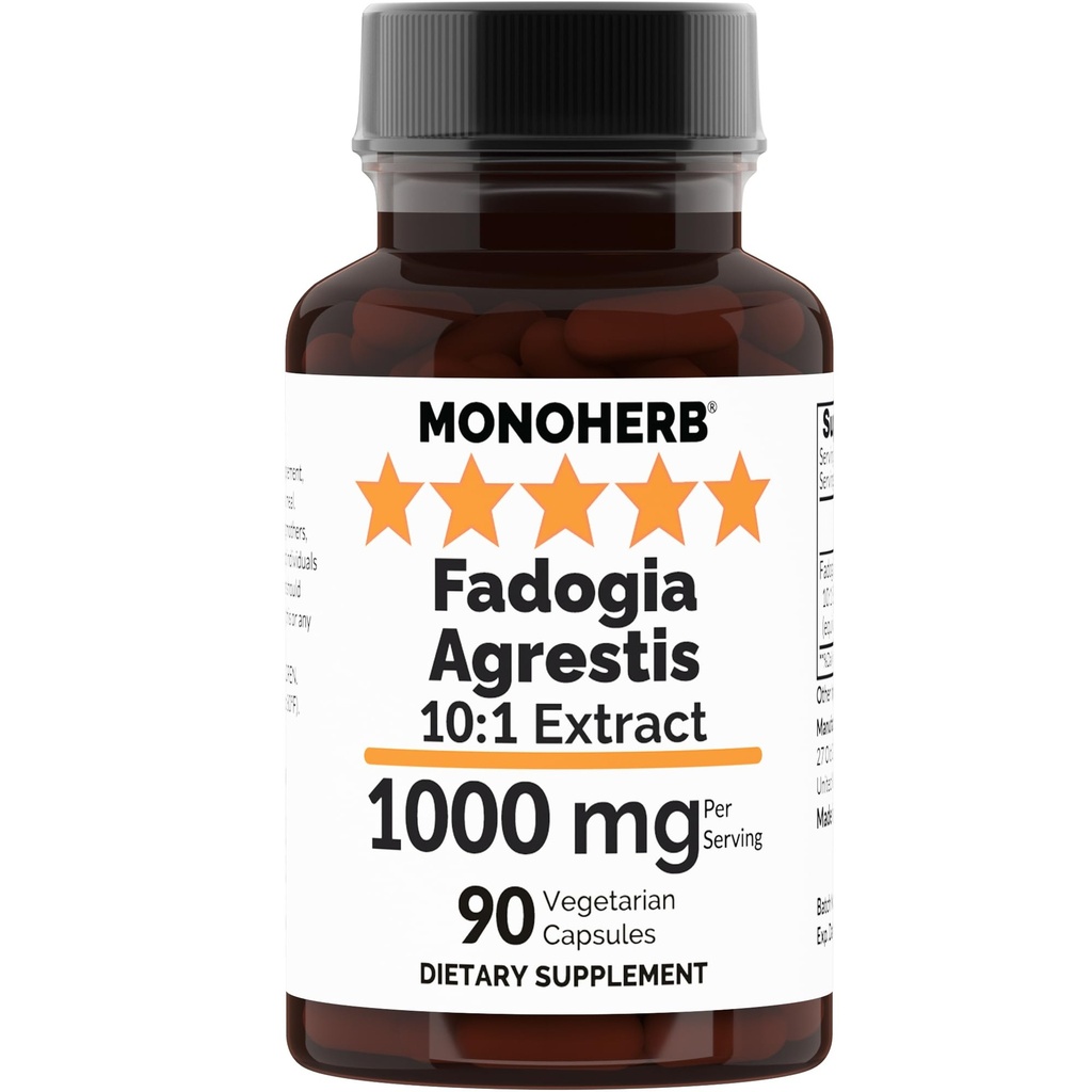 Fadogia Agrestis 10:1 Extract - 1000 mg per Serving - Serving Size: 2 Capsules - 45 Servings per Bottle